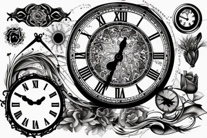 old clock tattoo idea