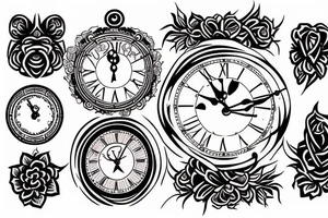 old clock, tribal, Jessie name tattoo idea