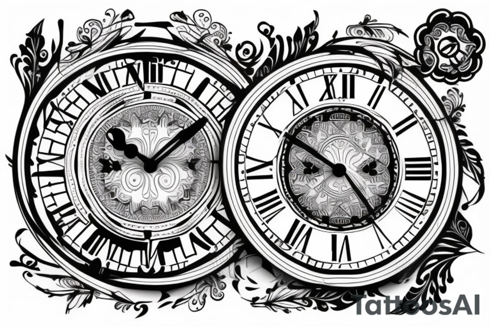 old clock, tribal, Jessie name tattoo idea