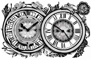 old clock, tribal, Jessie name tattoo idea