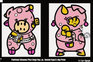 A claw machine picking up a stuffed toy pig in the claw tattoo idea