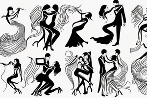 Tango embrace milonguero simple tattoo idea