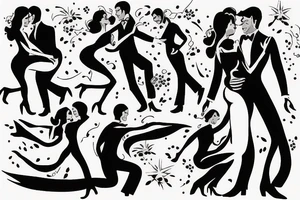Tango embrace milonguero simple tattoo idea