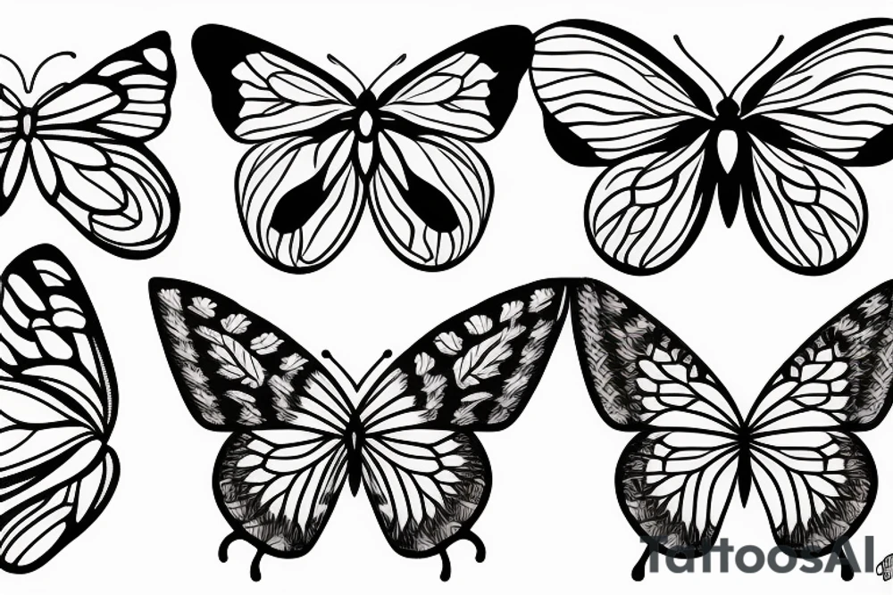 Moth and butterfly tattoo idea