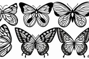Moth and butterfly tattoo idea