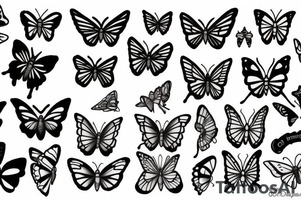 Moth and butterfly tattoo idea