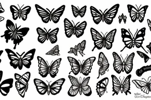 Moth and butterfly tattoo idea