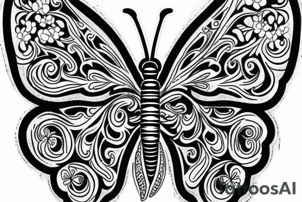 Brushwork Butterfly tattoo idea