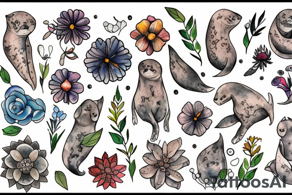 Selkie flower tattoo idea