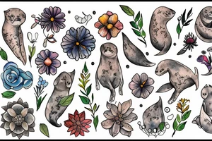 Selkie flower tattoo idea