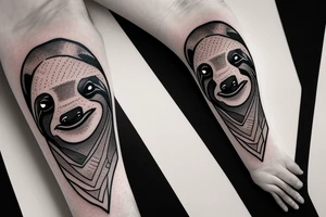 6 8 6 
Sloth wearing a cape tattoo idea