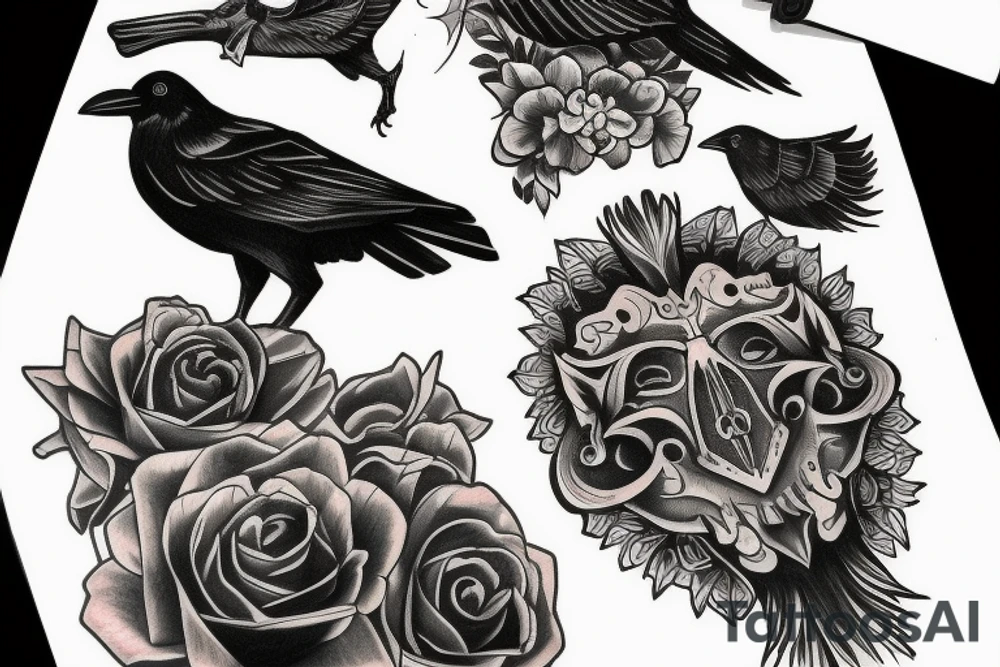 black crow tattoo idea