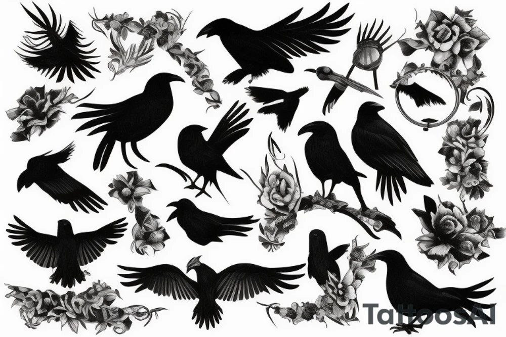 black crow tattoo idea