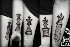 A chess piece with dice tattoo idea
