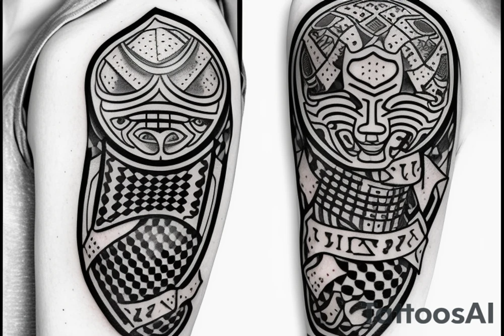 A chess piece with dice tattoo idea