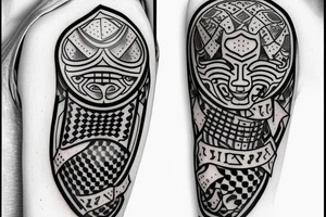 A chess piece with dice tattoo idea