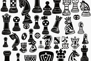 A chess piece with dices tattoo idea