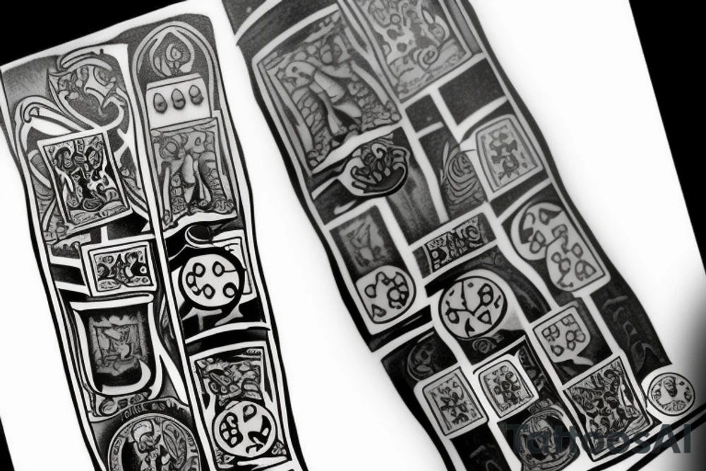 A chess piece with dices tattoo idea