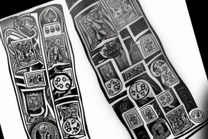 A chess piece with dices tattoo idea