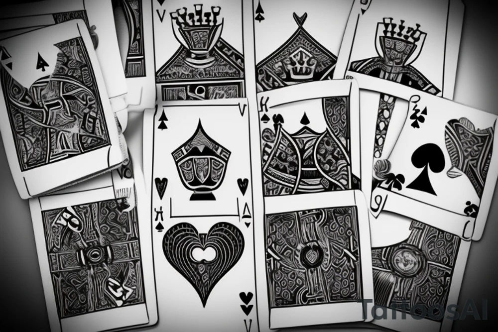 A playing card with a chess piece on it tattoo idea