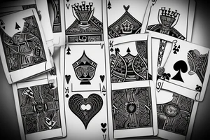 A playing card with a chess piece on it tattoo idea