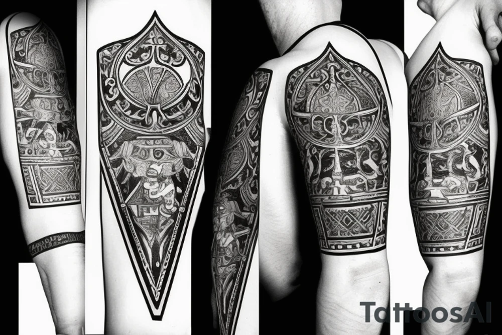 A playing card with a chess piece on it tattoo idea
