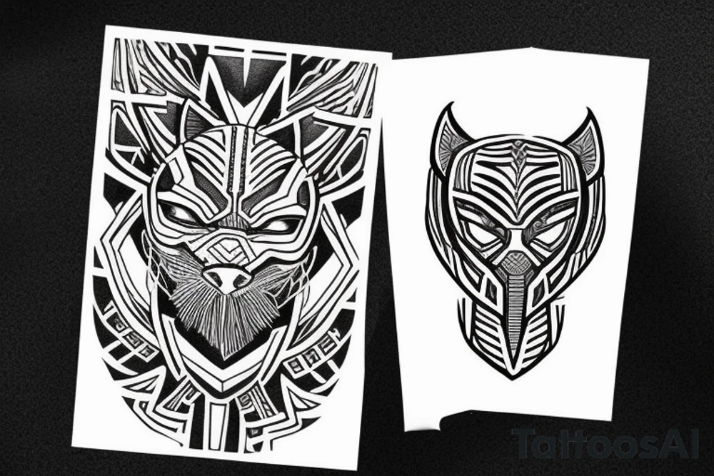 Black panther fave and Egyptian cross tattoo idea