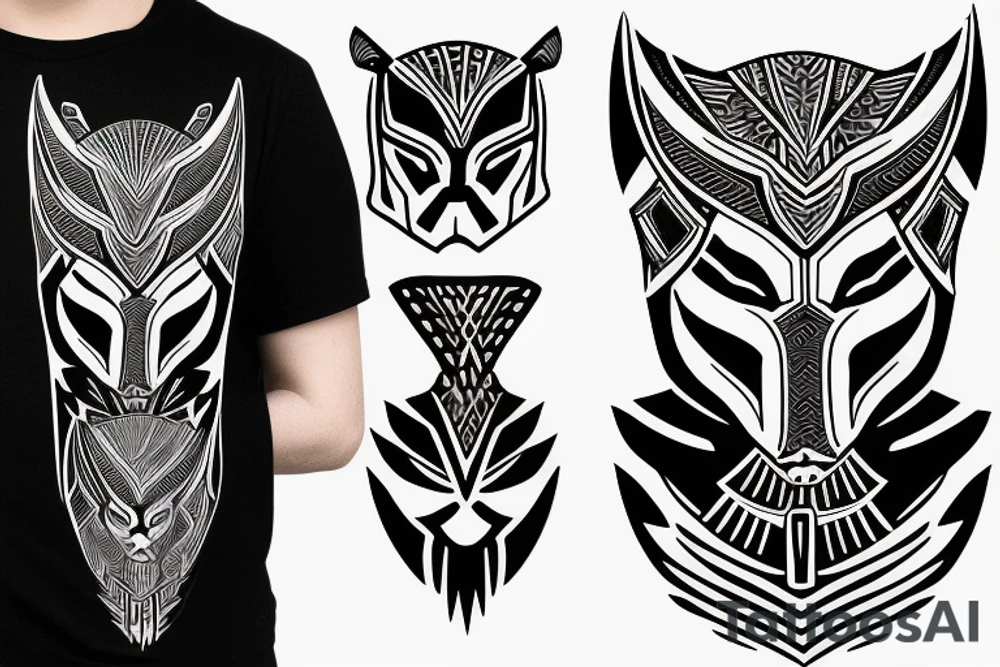 Black panther fave and Egyptian cross tattoo idea