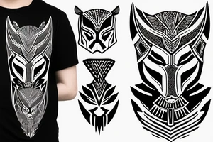 Black panther fave and Egyptian cross tattoo idea