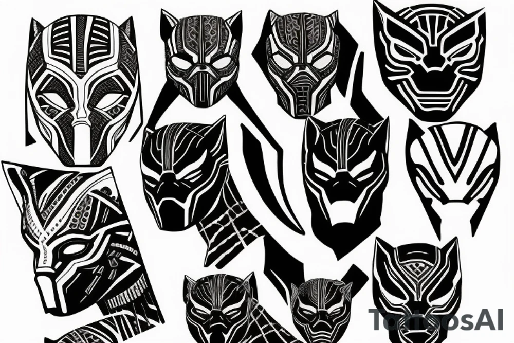 Black panther face and an Ahnk Egyptian cross tattoo idea