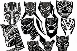 Black panther face and an Ahnk Egyptian cross tattoo idea