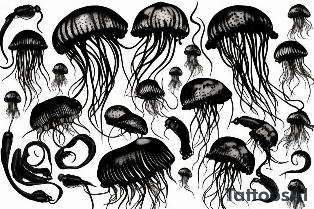 Jellyfish with a black soul tattoo idea