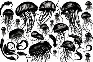 Jellyfish with a black soul tattoo idea