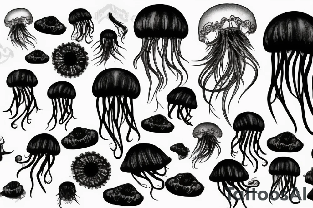 Jellyfish with a black soul tattoo idea