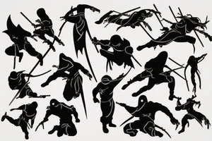 Ninja covered in blood silhouette tattoo idea