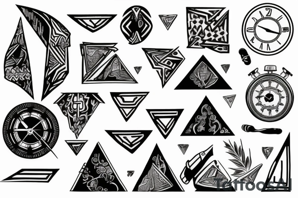 triangular tattoos with perseverance, discipline, and time tattoo idea triangular tattoos with perseverance, discipline, and time tattoo idea