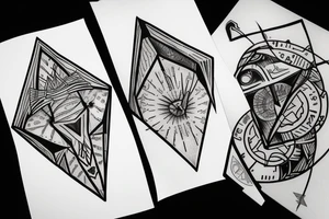 triangular tattoos with perseverance, discipline, and time tattoo idea