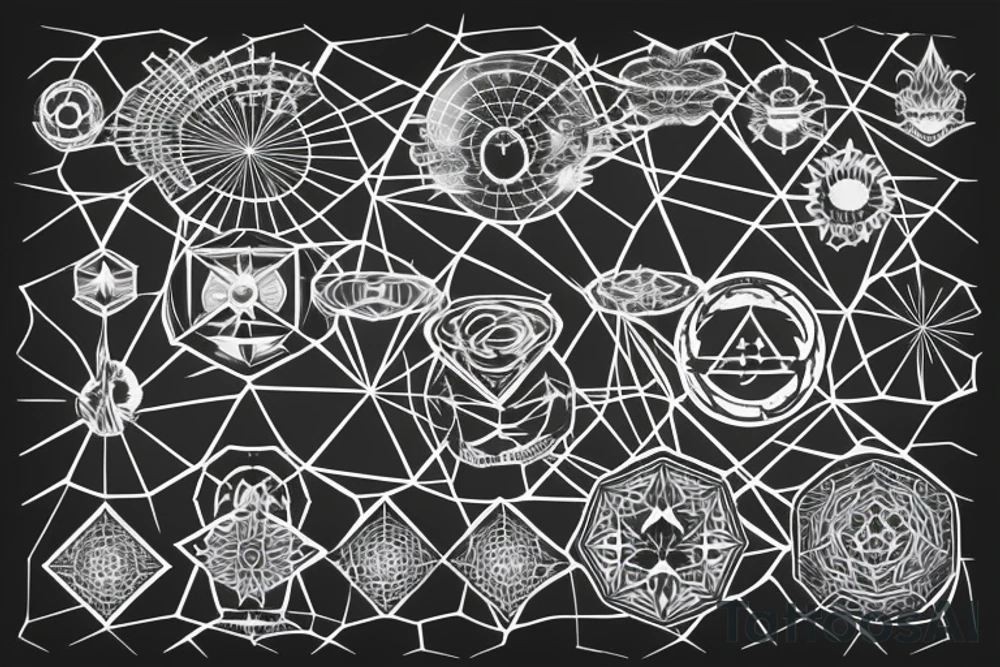 3D flat earth design, the 7 chakra’s and surrounded by a hexagonal grid tattoo idea 3D flat earth design, the 7 chakra’s and surrounded by a hexagonal grid tattoo idea