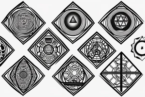 3D flat earth design, the 7 chakra’s and surrounded by a hexagonal grid tattoo idea