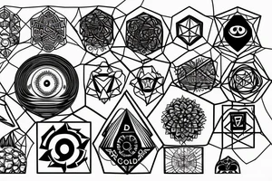 3D flat earth design, the 7 chakra’s and surrounded by a hexagonal grid tattoo idea
