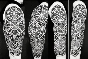 3D flat earth design, the 7 chakra’s and surrounded by a hexagonal grid tattoo idea