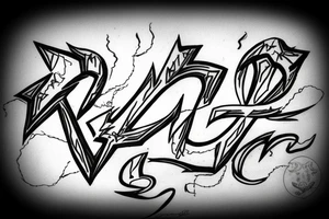 initials DG with lighting bolt and 14001 tattoo idea