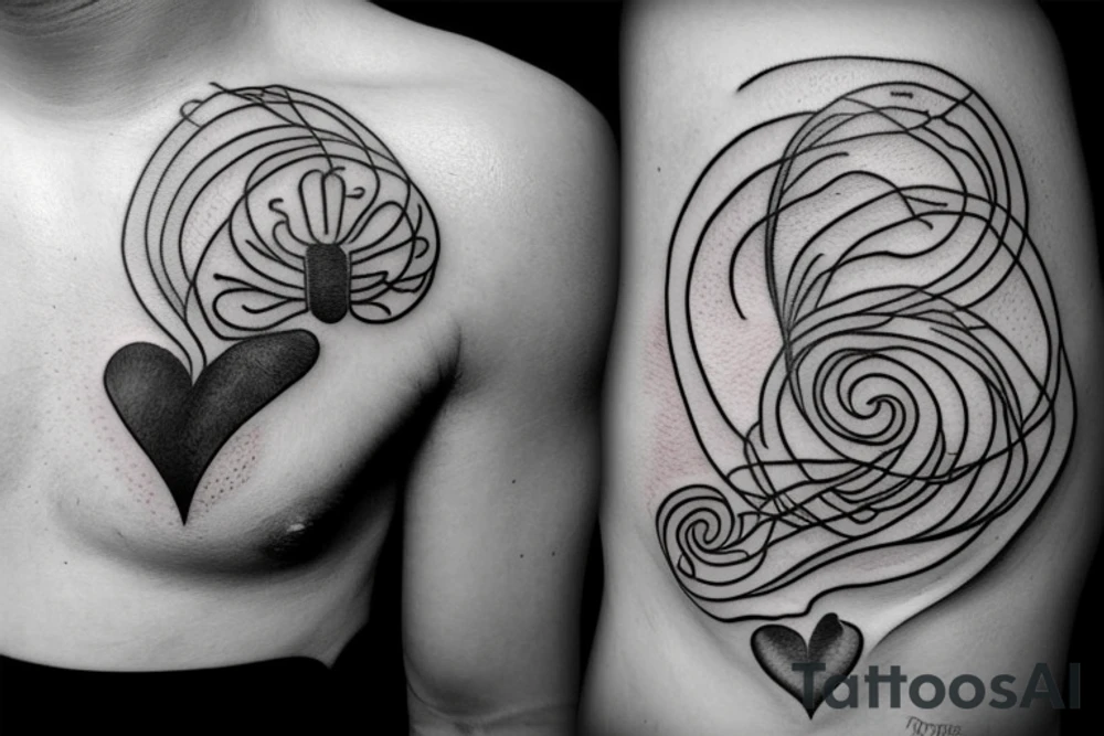 Balancing your heart and brain tattoo idea