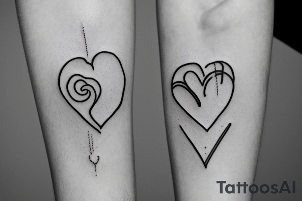 Balancing your heart and brain for love tattoo idea