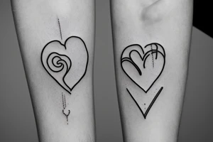 Balancing your heart and brain for love tattoo idea