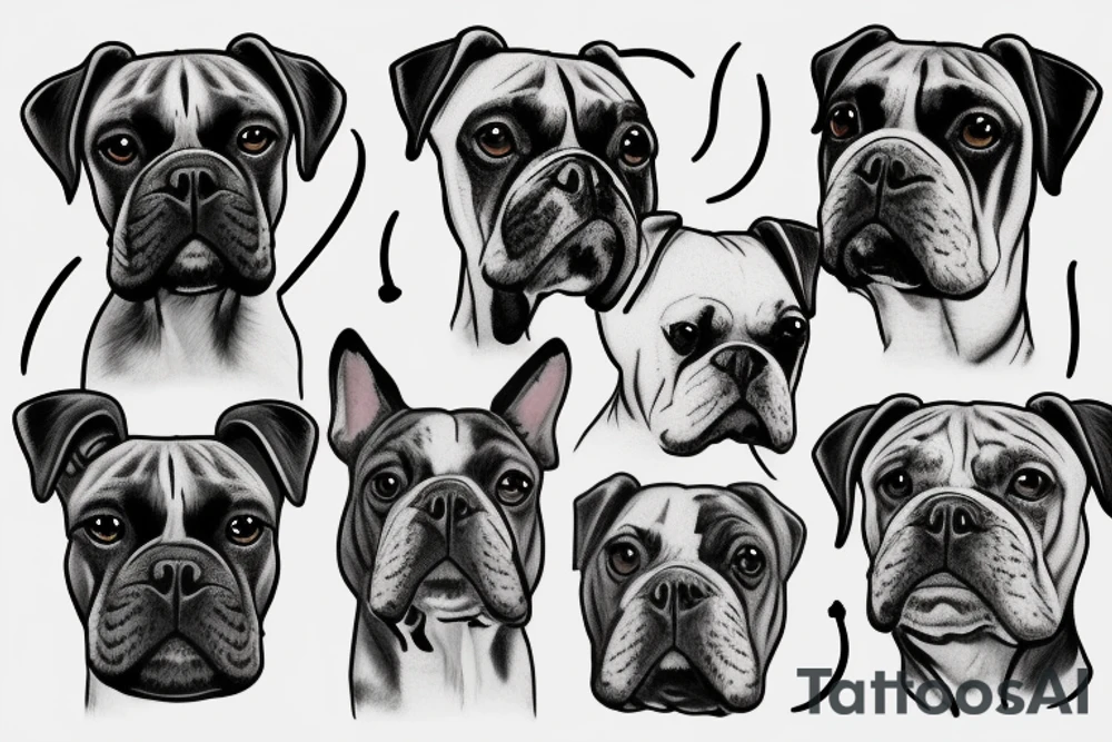Boxer dog breed goes to heaven tattoo idea