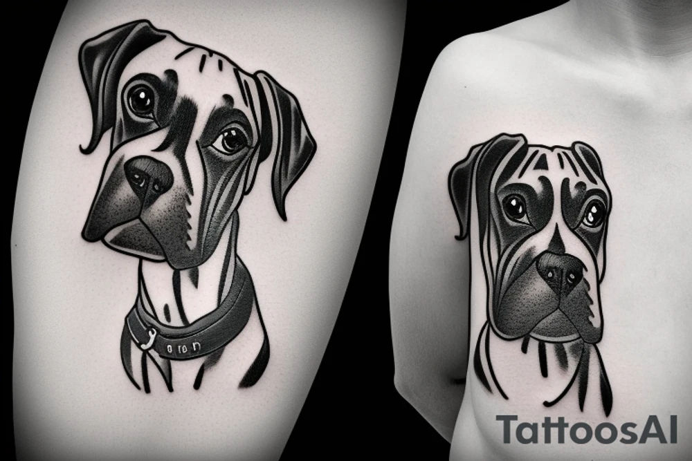 Boxer dog breed goes to heaven tattoo idea