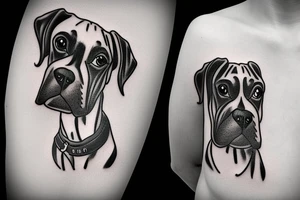 Boxer dog breed goes to heaven tattoo idea