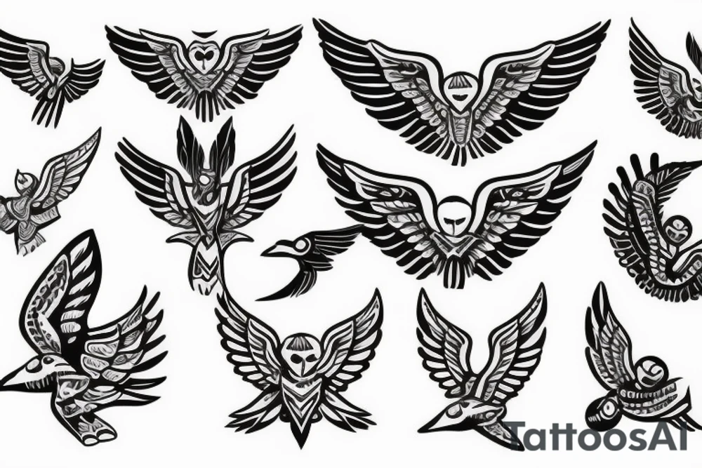 Pilot wings children wife tattoo idea