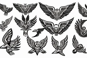 Pilot wings children wife tattoo idea